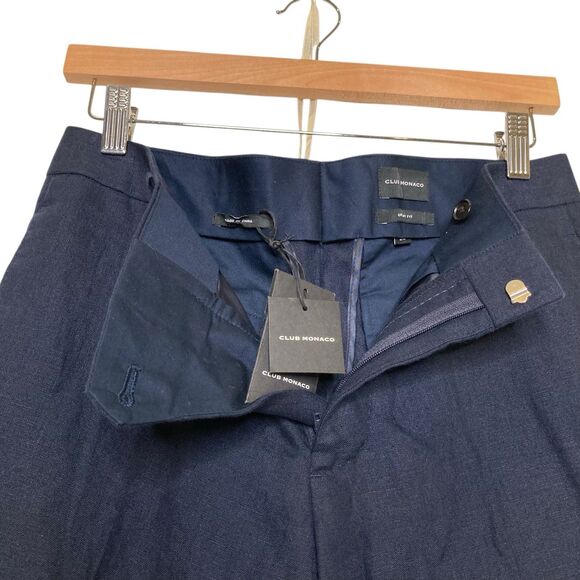 Club Monaco Grant Lit Trouser Linen Dress Slack Blue Pant Mens 28 NEW Workwear - Picture 9 of 16